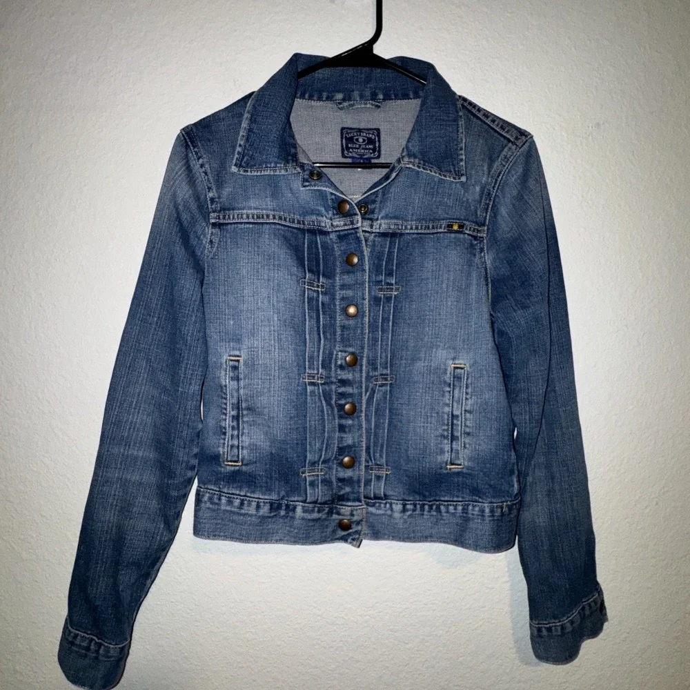 Lucky Brand Denim Trucker Jean Jacket Womens Size Small‎ Cute Chore Coat Western